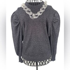 STUDIO 19 sparkle metallic black sweater size XL